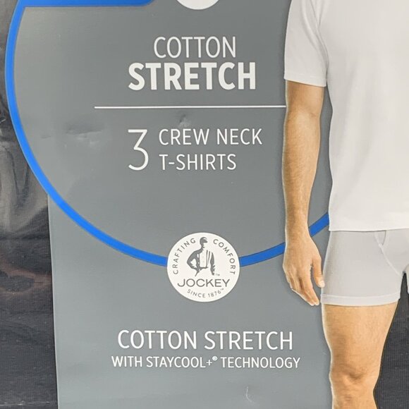 Jockey T-Shirts 3 Pack 100% Cotton Crewneck Staycool Technology. Black XL 46-48 - Picture 3 of 5